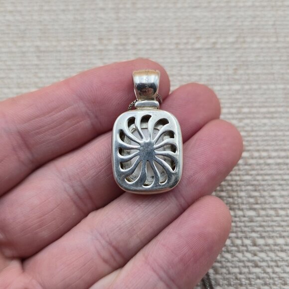 18 Inch Sterling Silver And 14kt Accent Mother Of Pearl Necklace A5550 - Picture 6 of 9